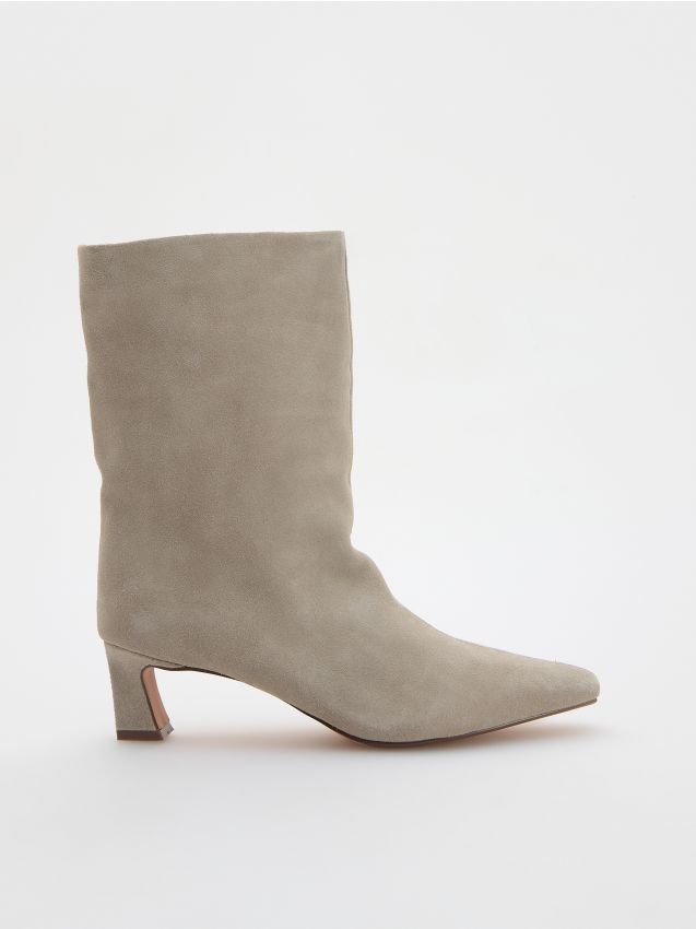 Reserved - botine din piele - bej