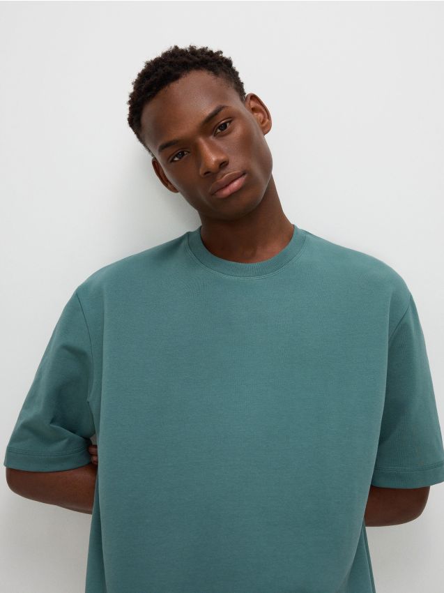 Reserved - tricou uni boxy - albastru-verzui