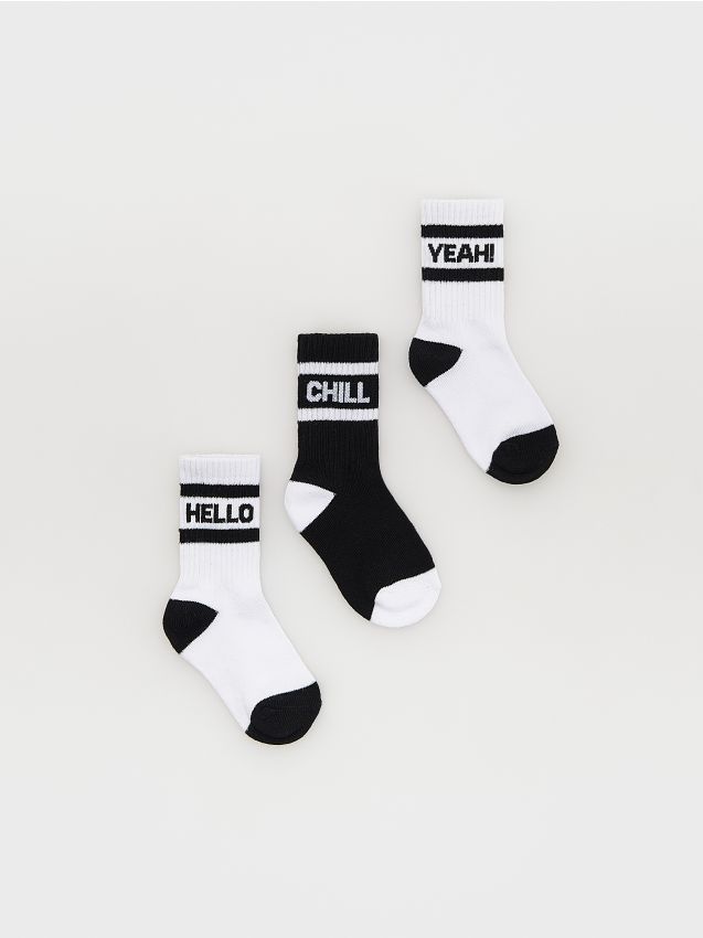 Reserved - babies` socks multi - negru