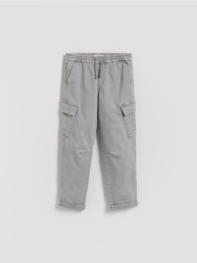 Reserved - Pantaloni cargo elastici - gri-închis