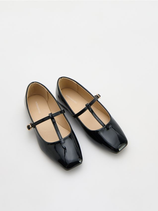 Leather imitation ballerinas - RESERVED