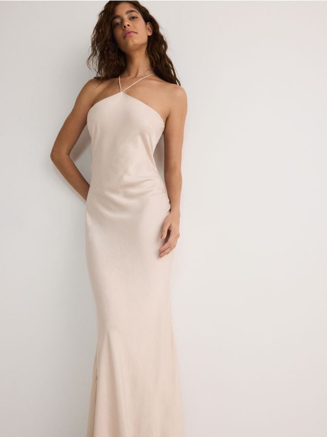 Reserved - rochie maxi cu conținut ridicat de viscoză - crem