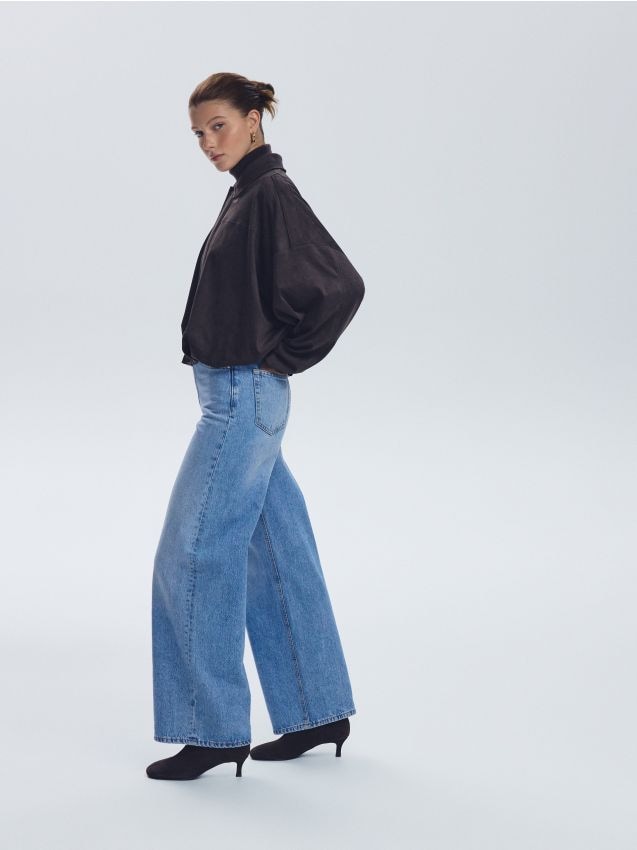 Reserved - Blugi baggy fit - albastru