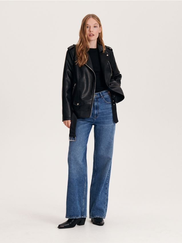 Bikerjacke aus Kunstleder - RESERVED