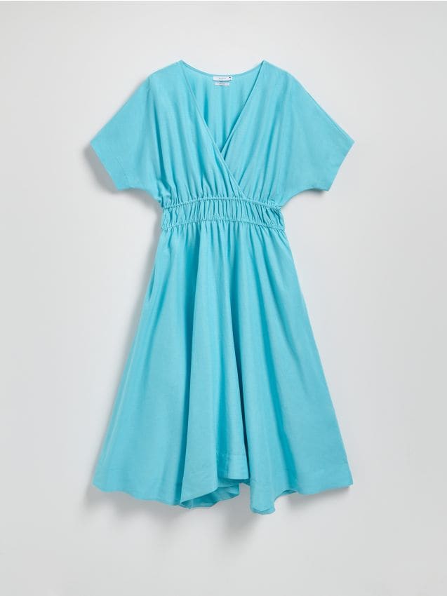 Kleid mit hohem Leinenanteil - RESERVED
