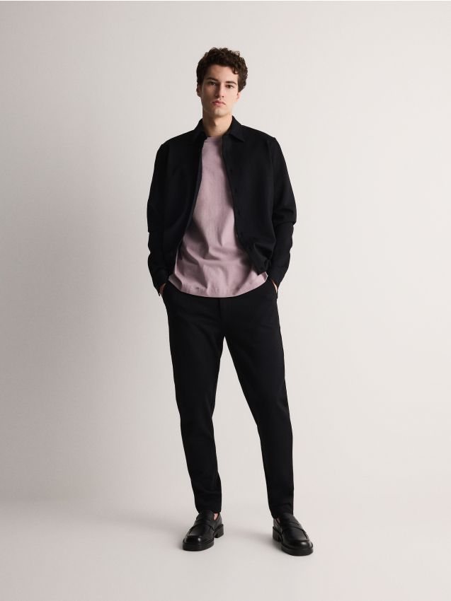 Reserved - pantaloni chino slim - negru