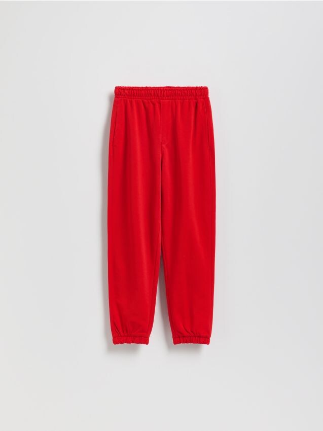 Reserved - Pantaloni jogger din bumbac - roșu