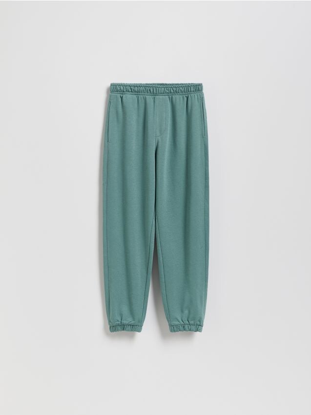 Reserved - Pantaloni jogger din bumbac - albastru-verzui