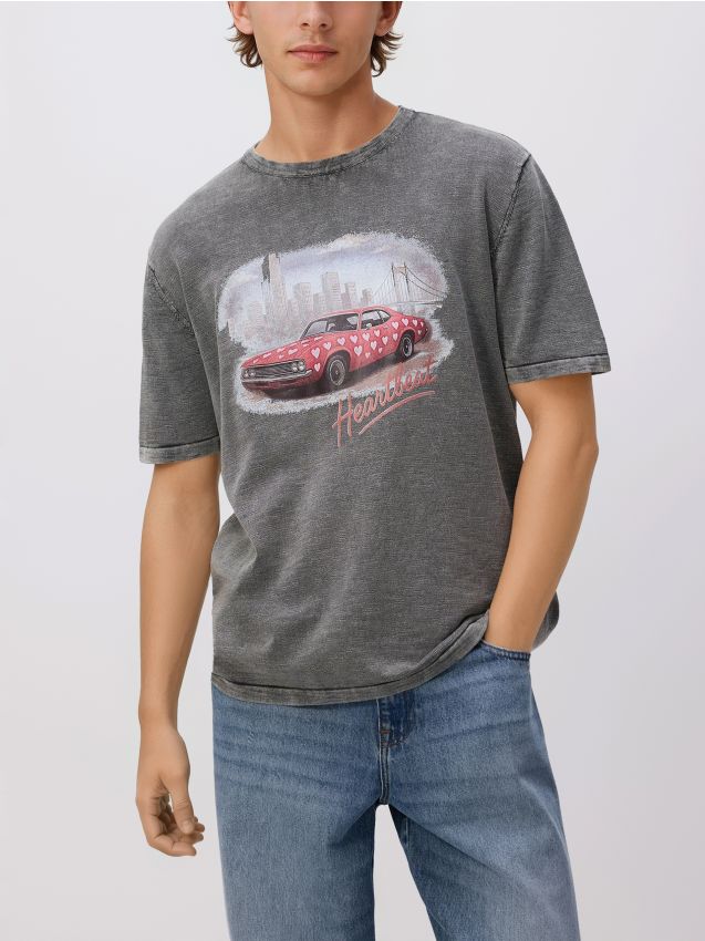 Reserved - Tricou cu imprimeu - gri-închis