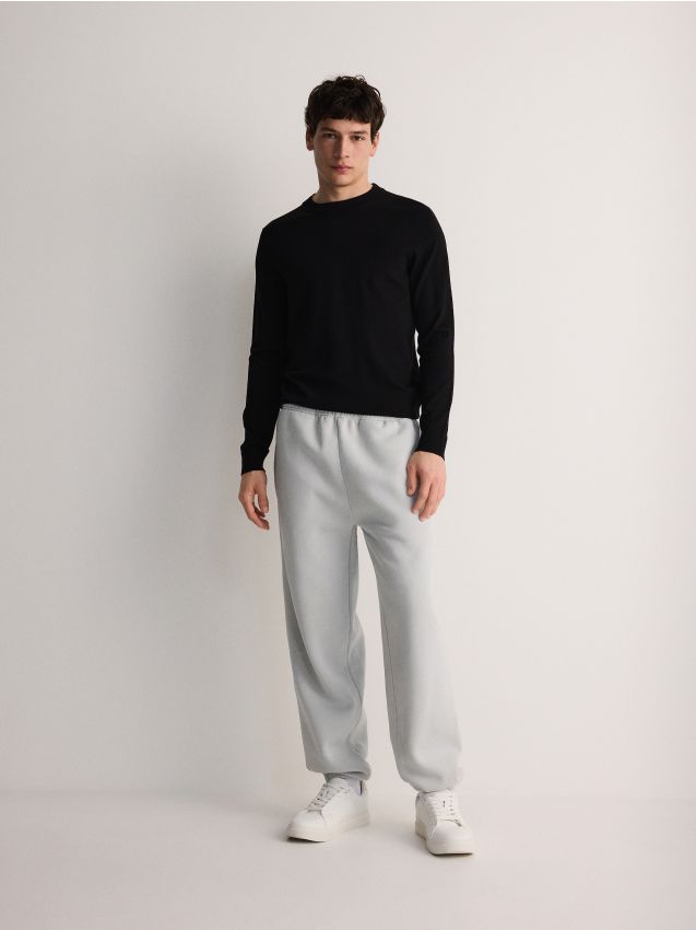 Reserved - pantaloni jogger cu efect prespălat - gri deschis