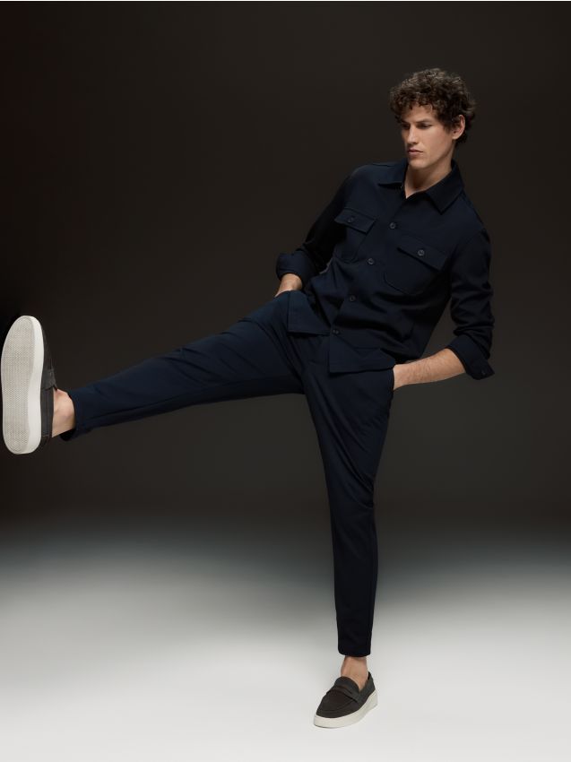 Plain chino slim trousers - RESERVED