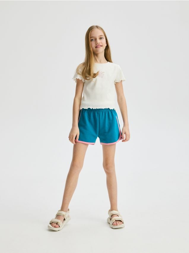 Side-striped sweat shorts - RESERVED