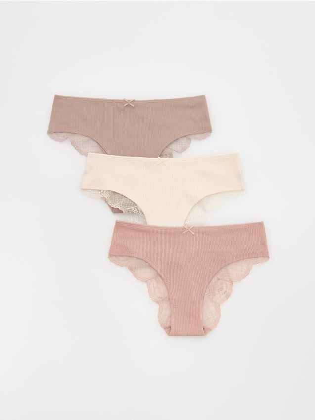 Slip in cotone tipo Hipster culotte 3 pack - RESERVED