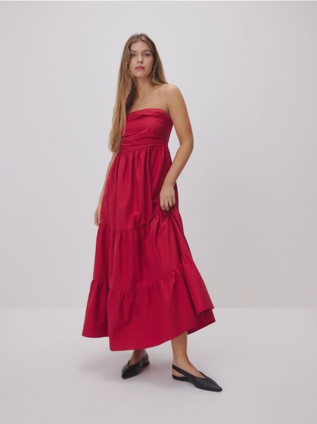 Midikleid mit Rüschen - RESERVED