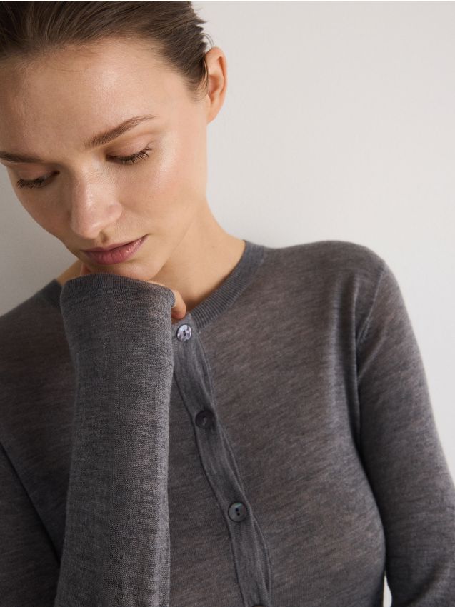 Reserved - ladies` sweater - gri-neutru