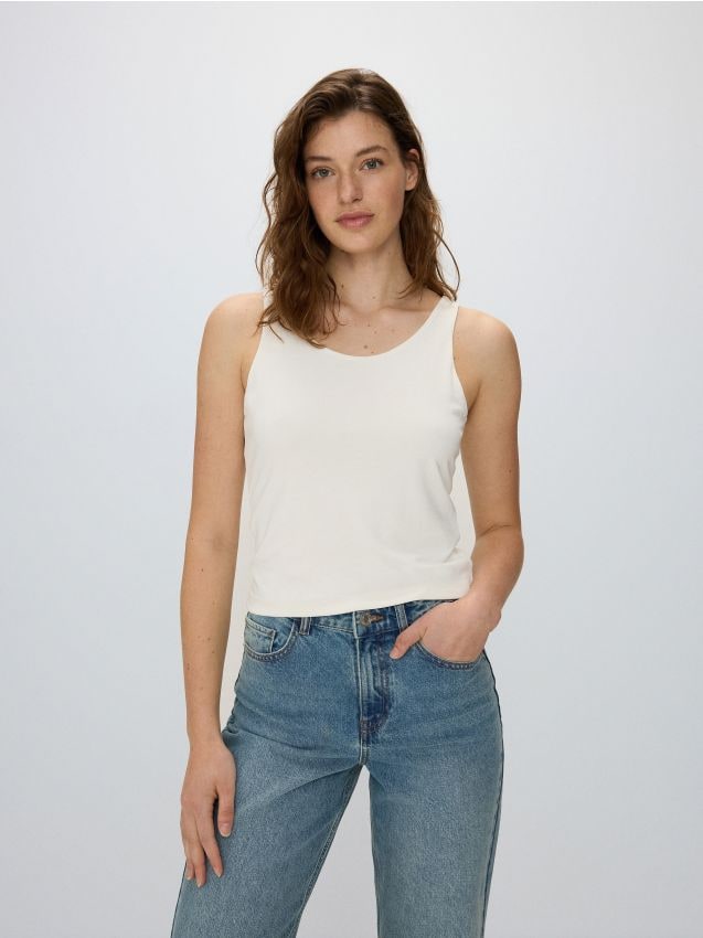 Reserved - ladies` singlet - crem