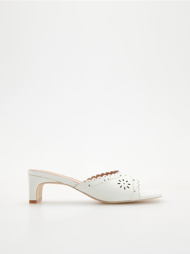 Heeled leather mules - RESERVED