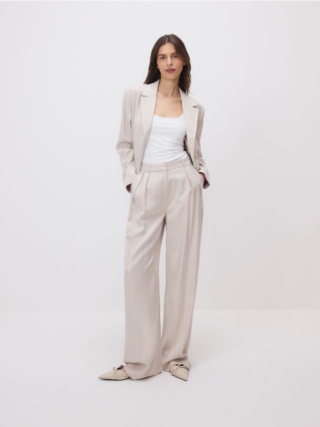 Reserved - LADIES` TROUSERS - bej