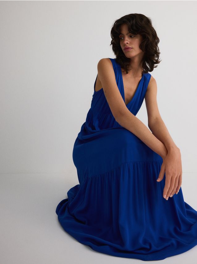 Reserved - rochie din viscoză - indigo