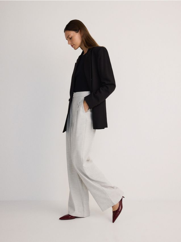 Linen rich trousers with viscose blend - RESERVED