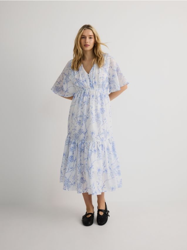 Reserved - Rochie midi, cu conținut ridicat de Lyocell - albastru-deschis Reserved - Rochie midi, cu conținut ridicat de Lyocell - albastru-deschis