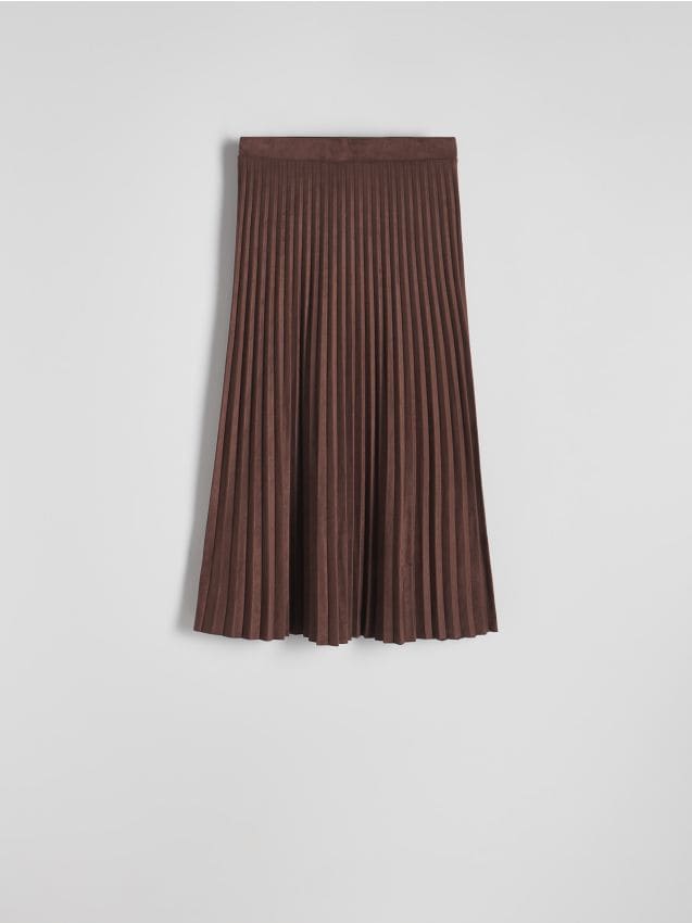 Suede imitation pleated skirt - RESERVED
