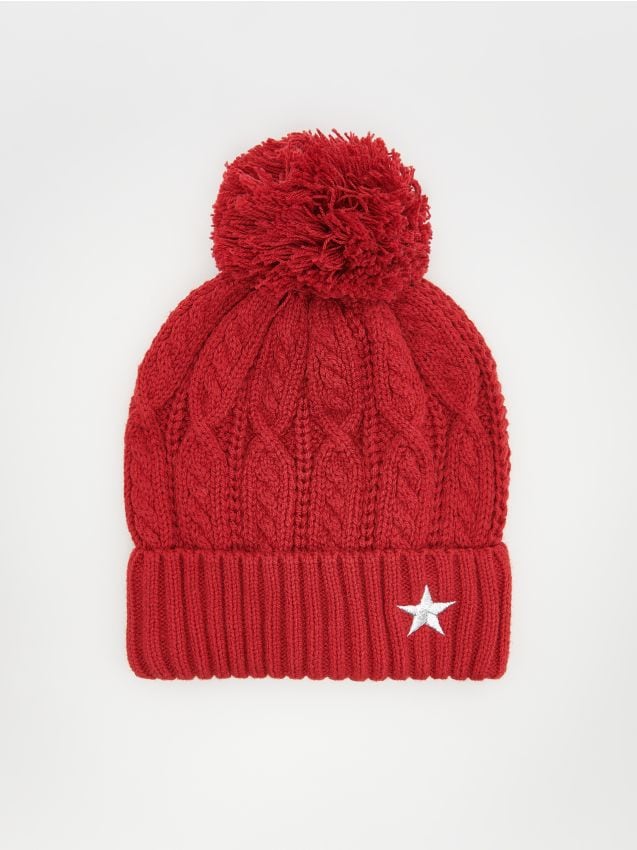 Winter beanie with pompom detail - RESERVED