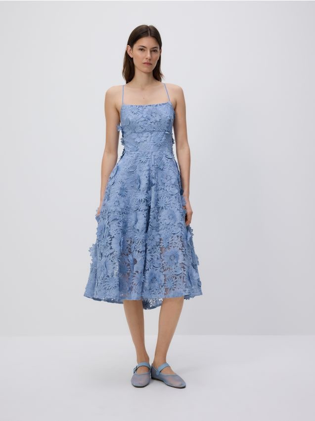 Dress with floral applique - RESERVED