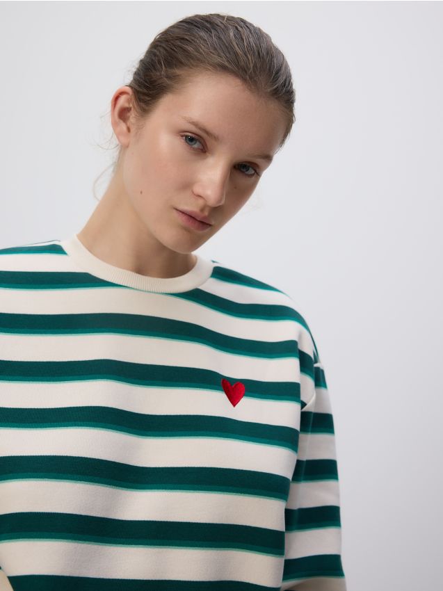Sweatshirt met fijne borduursels - RESERVED