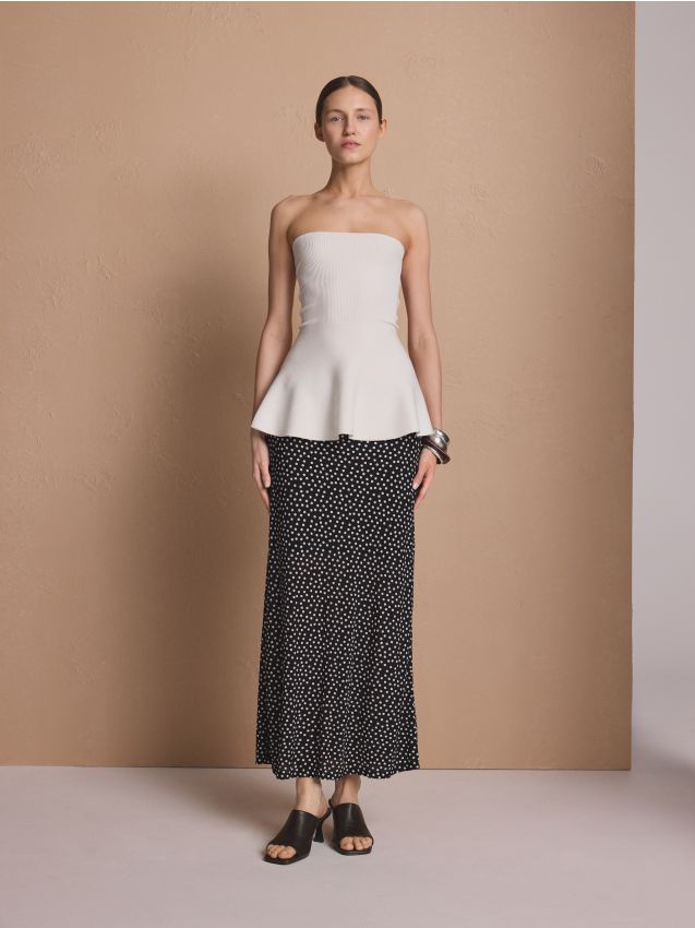 Reserved - Fustă midi cu model - multicolor