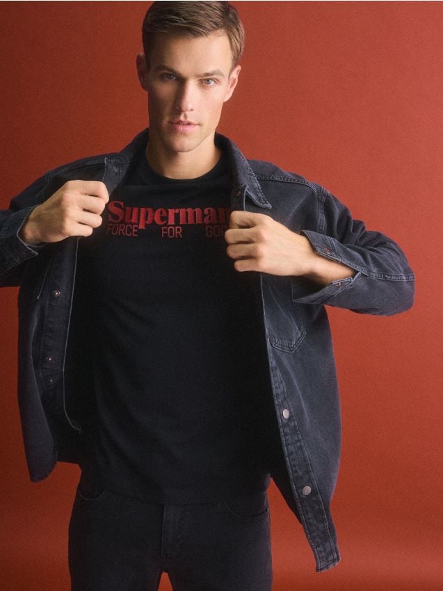 Pamut póló regular fit SUPERMAN™ - RESERVED