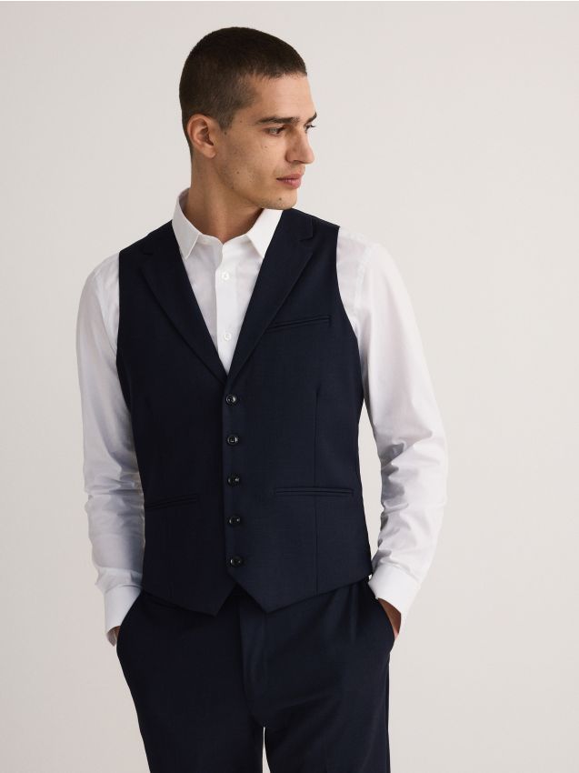 Check suit vest - RESERVED