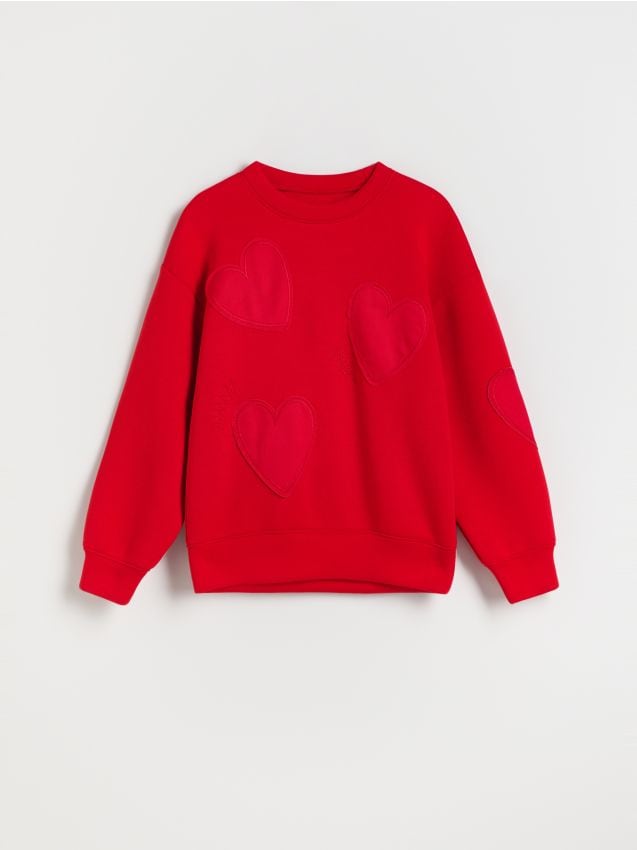 Sweatshirt with heart print - RESERVED