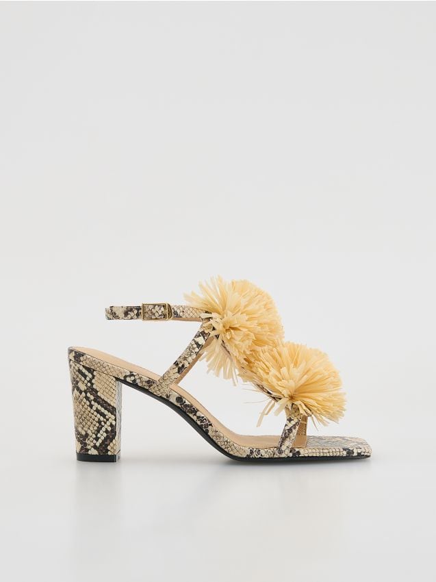 Reserved - LADIES` STRAPPY SANDALS - multicolor