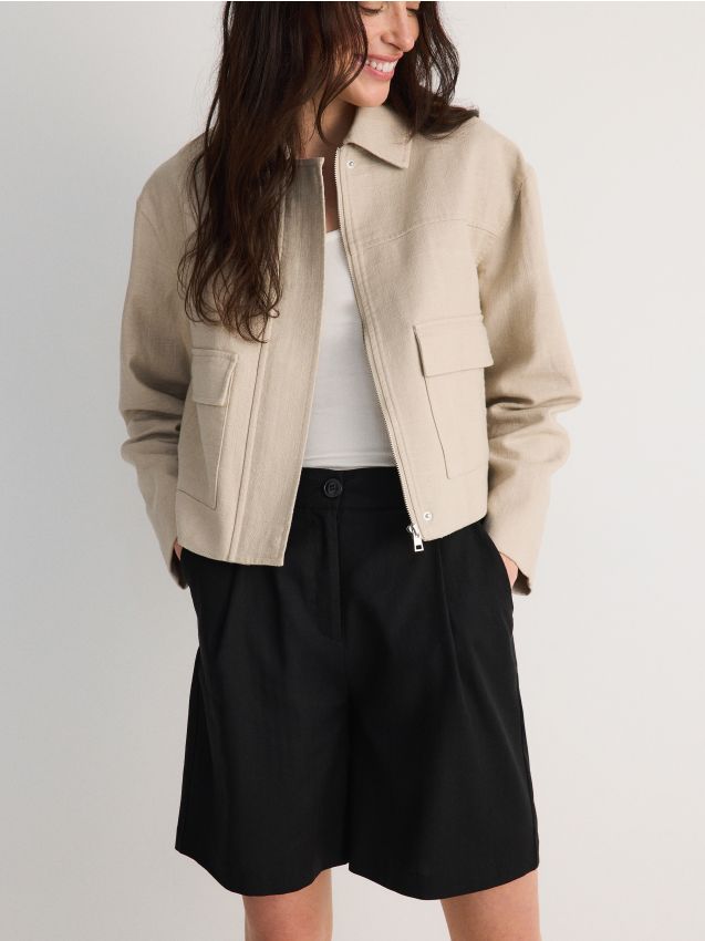 Bermuda shorts with pleats - RESERVED