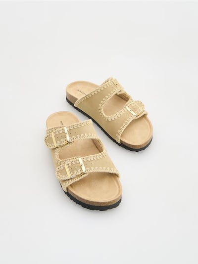 Imitation leather slippers