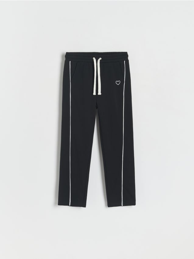 Reserved - pantaloni trening cu imprimeu - negru