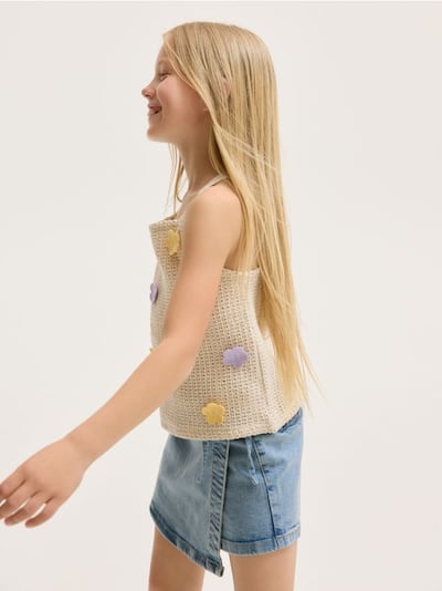 Denim-Skort