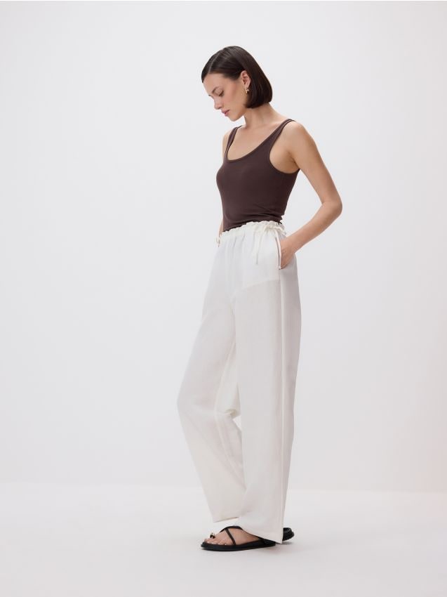 Linen rich trousers - RESERVED