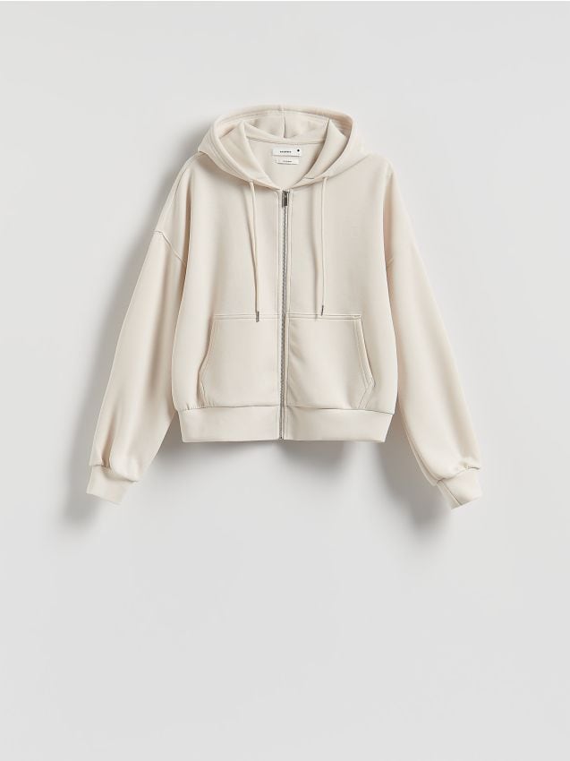 Zip-up sweatshirt with modal - RESERVED