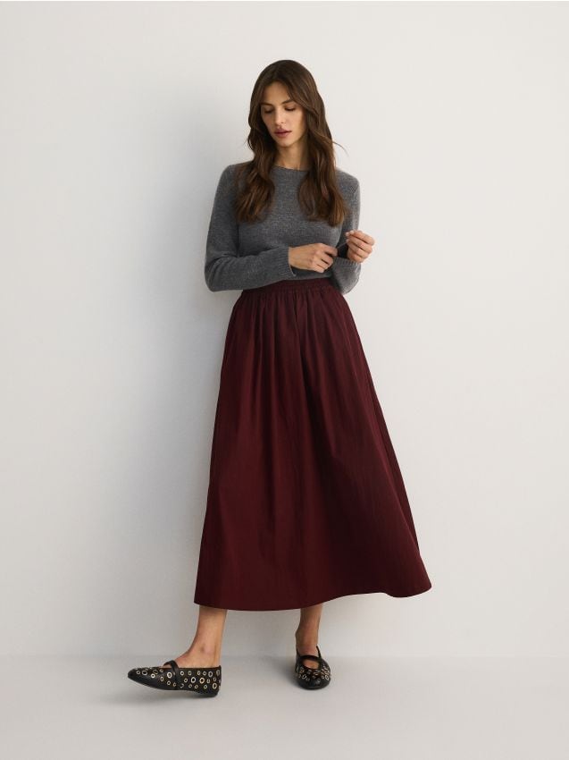 Cotton rich midi skirt - RESERVED