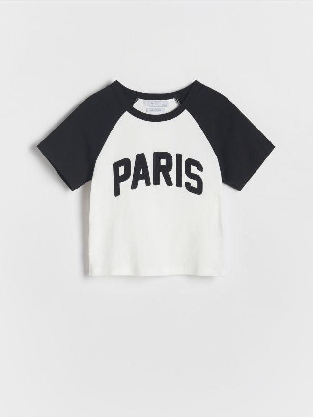 Reserved - tricou din bumbac cu aplicații - negru