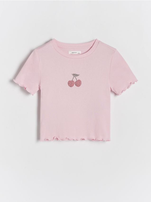 Reserved - tricou cu aplicație - roz