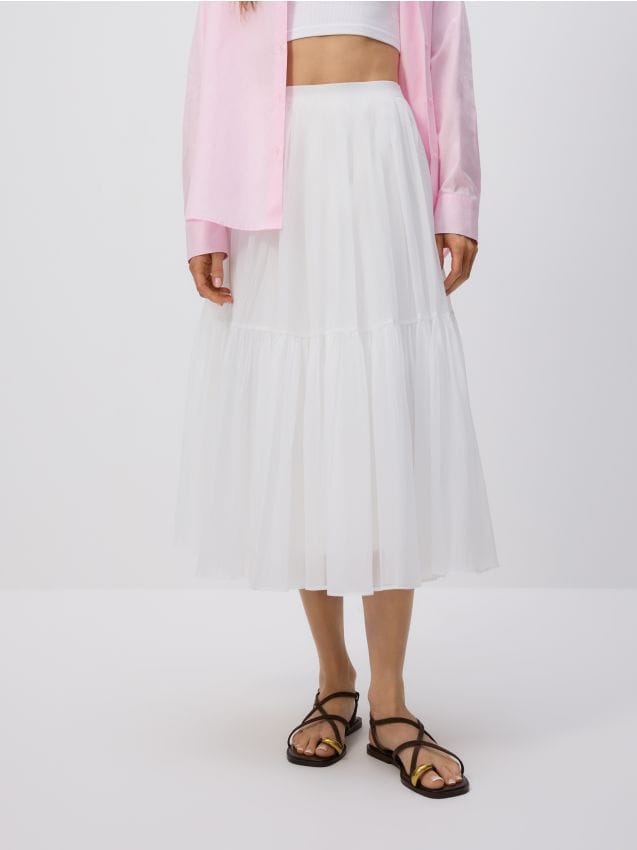 Midi skirt with ruffles - RESERVED