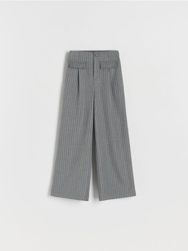 Reserved - pantaloni eleganți, în dungi - gri-închis