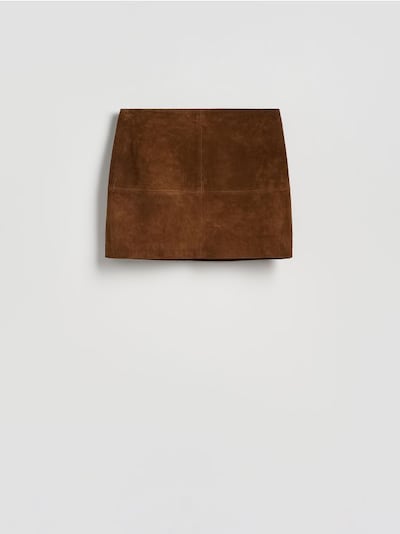 Suede mini skirt