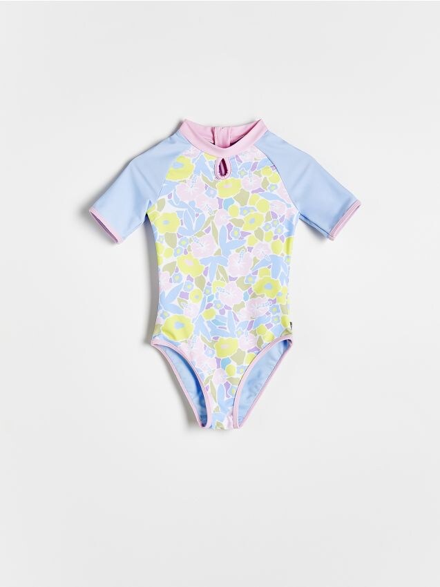 Reserved - girls` swimming suit - verde-gălbui