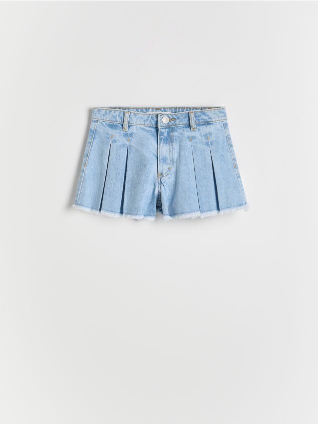 Pleated denim shorts - RESERVED