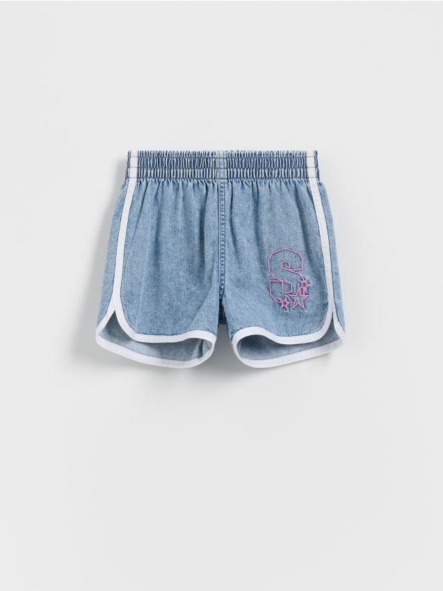 Reserved - Pantaloni scurți cu model și in - albastru Reserved - Pantaloni scurți cu model și in - albastru