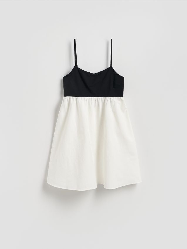 Linen blend mini dress - RESERVED